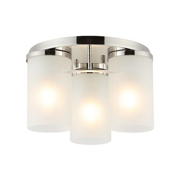 Safavieh Jeffra Flush Mount, Brushed Nickel & Acid Glass FLU4070A - main